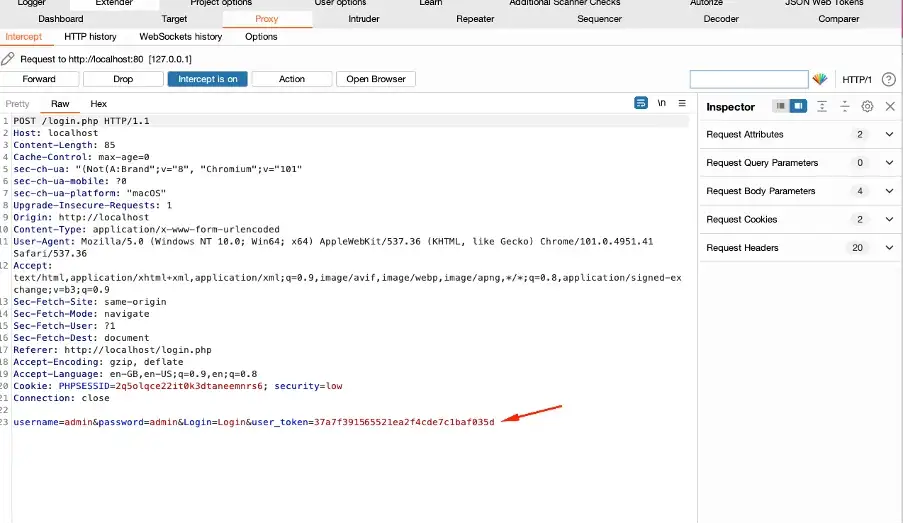 DVWA Proxy Intercept