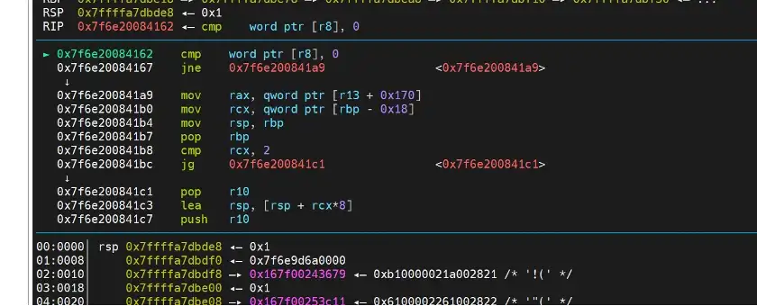 Figure 2: Access Violation in array a 0x7f71576a0000