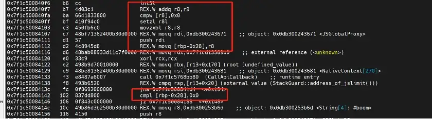 Figure 5: TurboFan assembly instructions after vulnerability patched